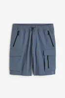 Relaxed Fit Nylon Cargo Shorts