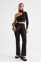 High Waist Flared Twill Pants