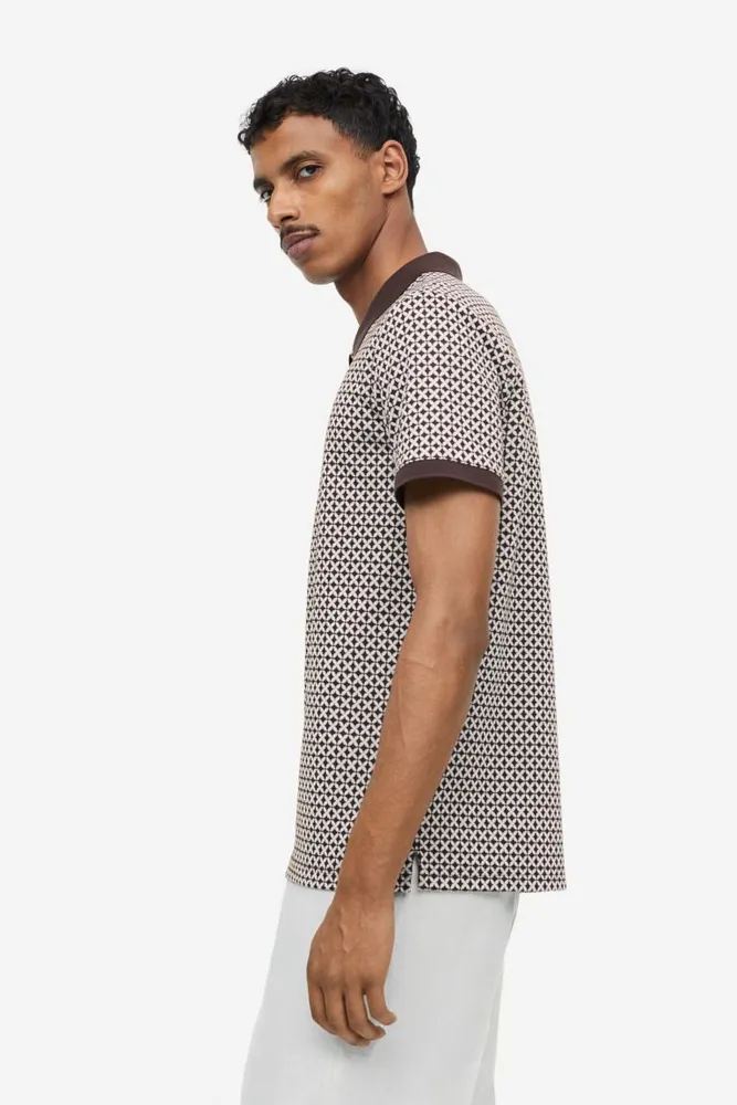 H&M Slim Fit Jacquard-knit Polo Shirt