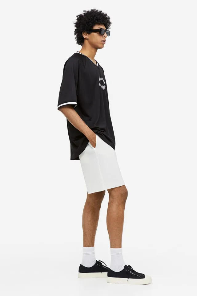 Oversized Fit Long-sleeved Mesh Shirt - Black/Harlem - Men