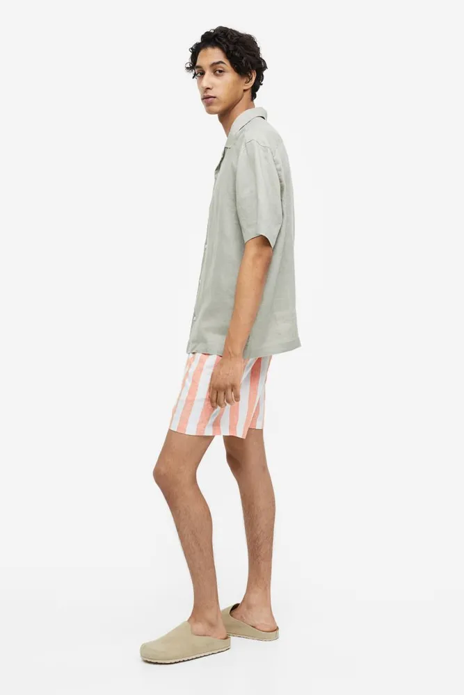 Regular Fit Linen-blend Shorts