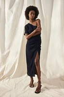 Draped One-shoulder Dress