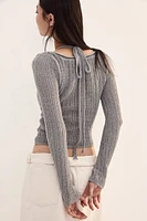 Double-layered Ladder-stitch-look Top