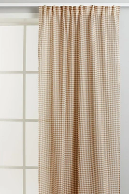 2-pack Checked Linen-blend Curtain Panels