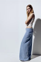 Frayed-edge Linen-blend Pants