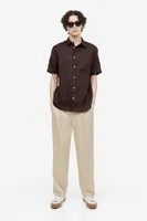 Regular Fit Short-sleeved Linen Shirt