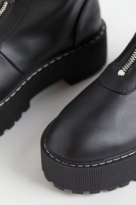 Chunky Zip-front Boots