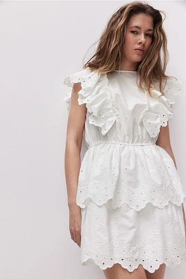 Flounced Cotton Dress