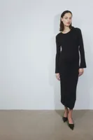 MAMA Rib-knit Midi Dress