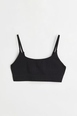 Non-padded Ribbed Bra Top