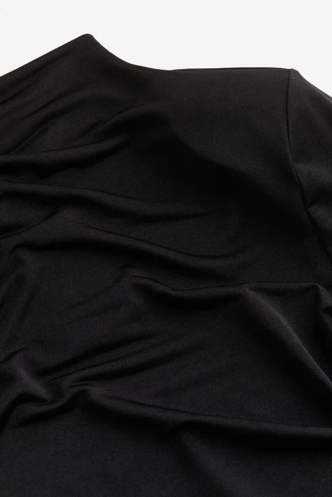 Draped Mock Turtleneck Top