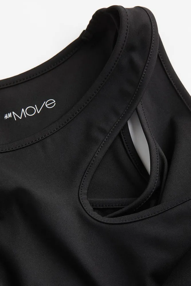 Nike Performance Medium support sports bra - black/white/black 