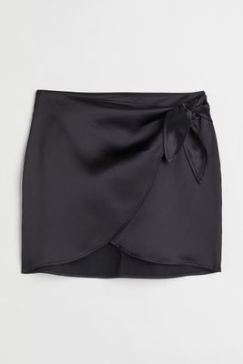 Satin Wrapover Skirt