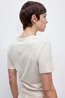 Fine-knit T-shirt