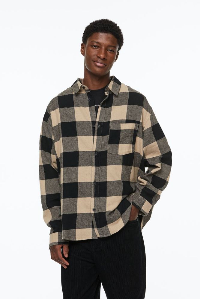 H&m Relaxed Fit Flannel Shirt   MainPlace Mall