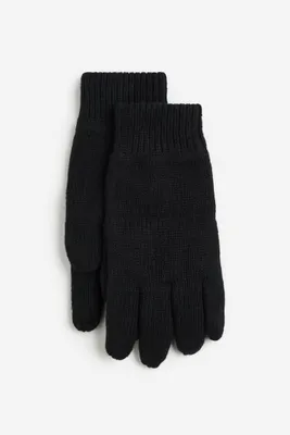 Wool-blend Knit Gloves