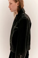 Distressed-look Shoulder-pad Jacket