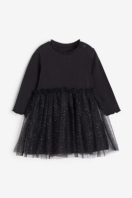 Tulle-skirt Jersey Dress