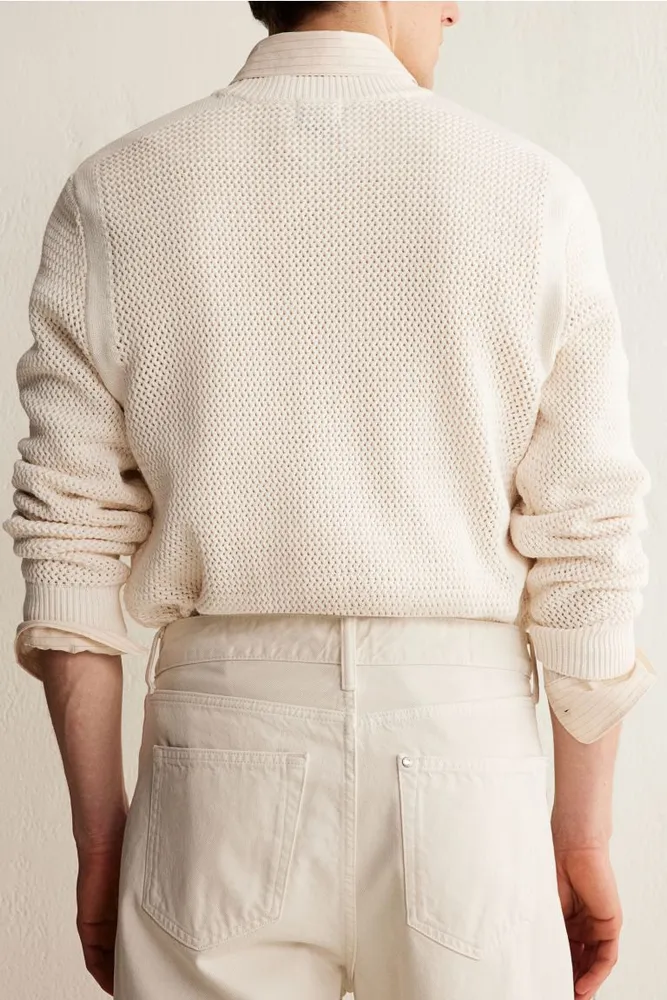 Regular Fit Hole-knit Sweater