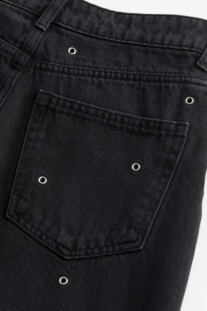 Straight Jeans with Grommets