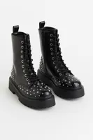 Studded Lace-up Boots
