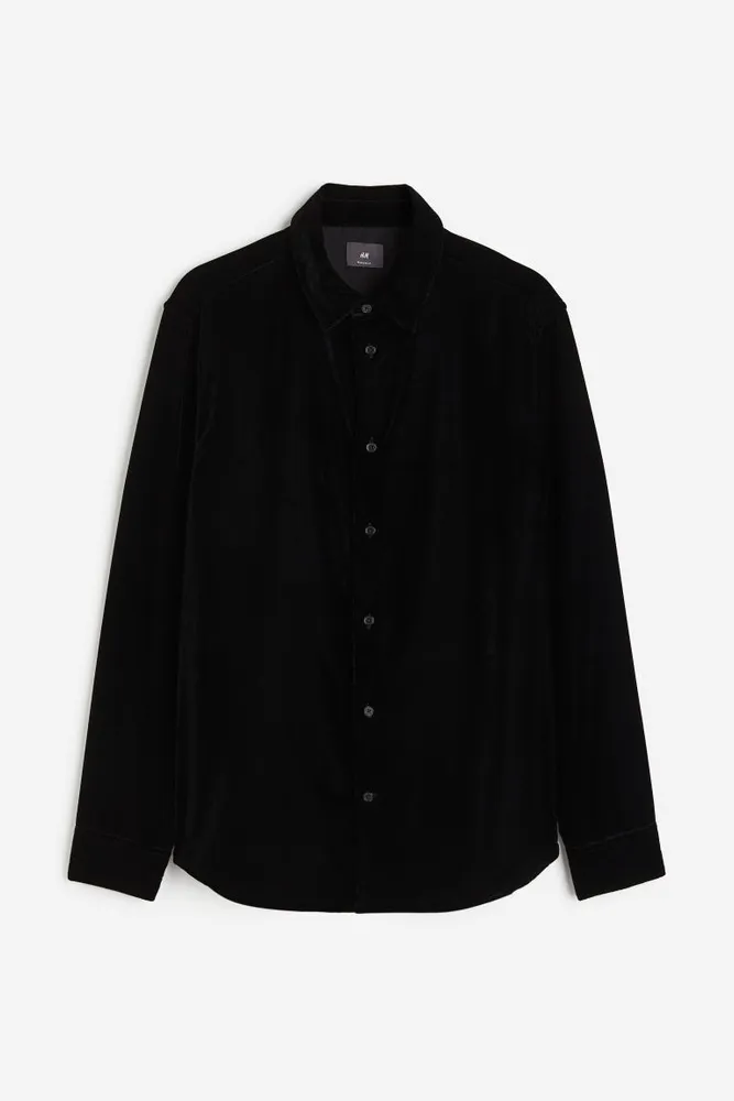 Regular Fit Velvet Shirt