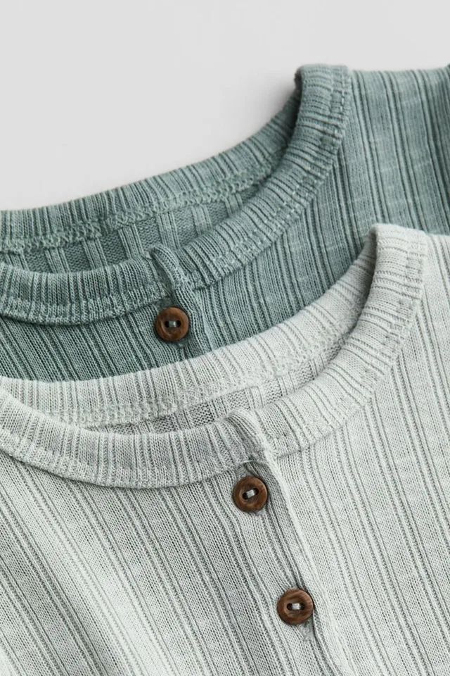 H&M 2-pack Ribbed Henley Shirts