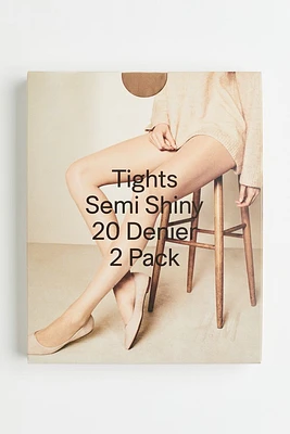 2-pack 20 Denier Tights