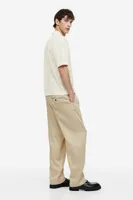 Relaxed Fit Crochet-look Polo Shirt