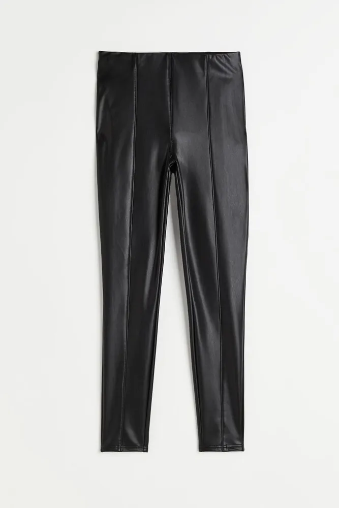 H&M Coated Crease-front Leggings