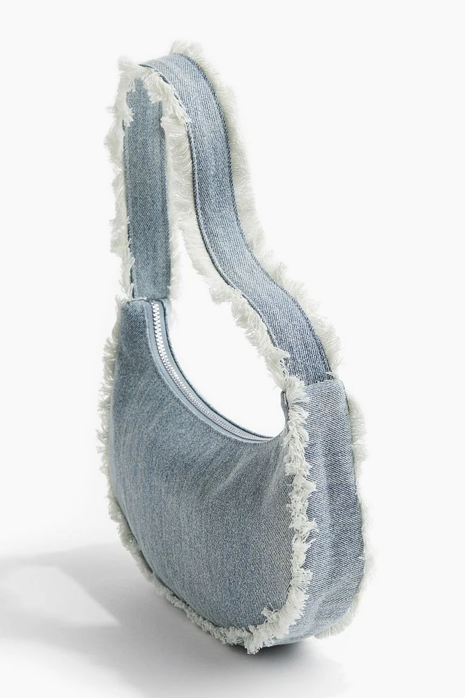 Frayed-edge Denim Shoulder Bag