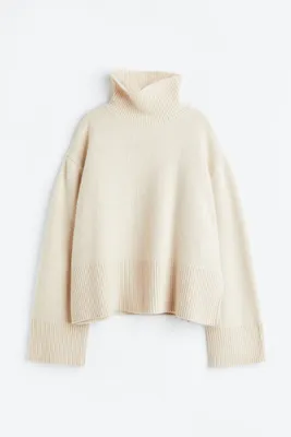 Oversized Turtleneck Wool-blend Sweater