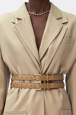 Leather Double Waist Belt