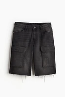 Low Denim Cargo Shorts