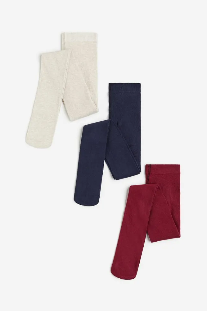H&M+ 2-pack Fine-knit Tights - Beige melange/dark beige - Ladies