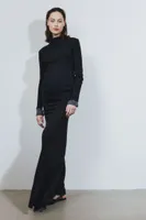 MAMA Rib-knit Mock Turtleneck Sweater