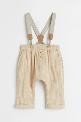 Pantalon en coton avec bretelles