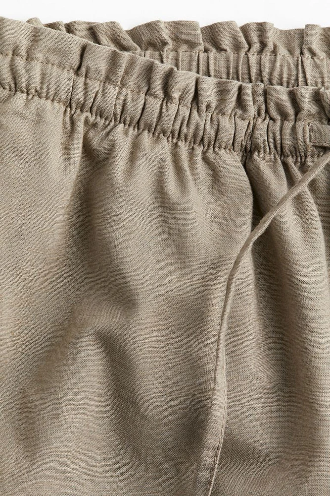 Wide-leg Linen-blend Pants