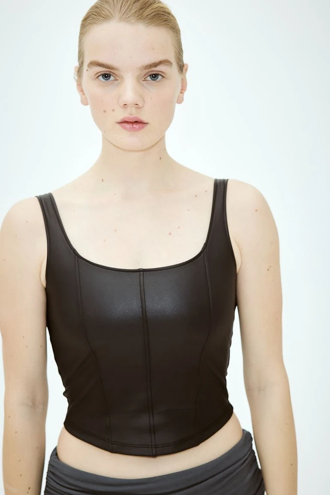 Coated Corset-style Top