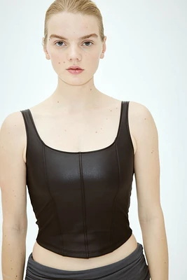 Coated Corset-style Top