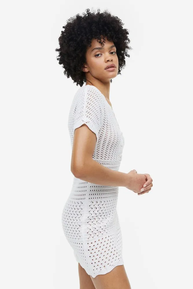 Crochet-look dress