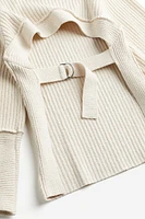 Rib-knit Open-back Sweater
