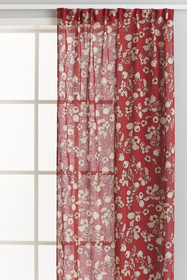2-pack Multiway Patterned Linen-blend Curtains
