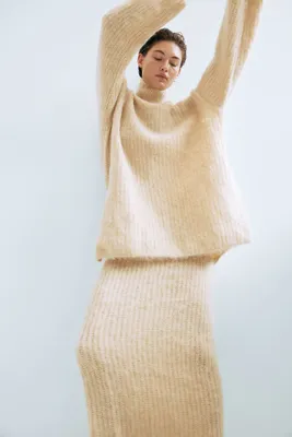 Mohair-blend Mock Turtleneck Sweater