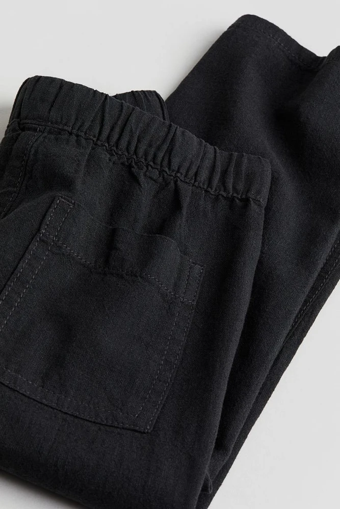 Linen-blend Pull-on Pants