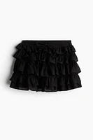 Tiered Cotton Mini Skirt