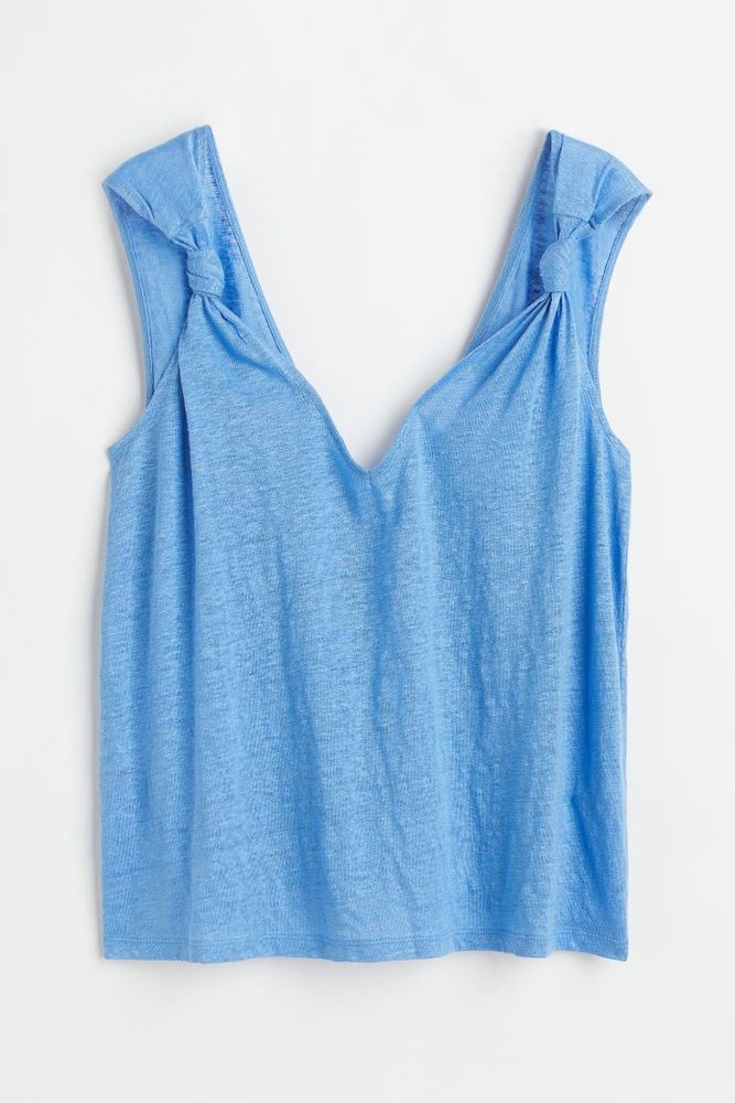 Linen V-neck Top