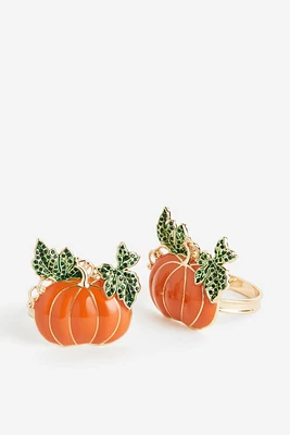 2-pack Pumpkin-motif Napkin Rings