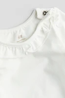 Cotton Bodysuit with Ruffle Collar