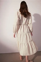 Tiered Linen-blend Dress